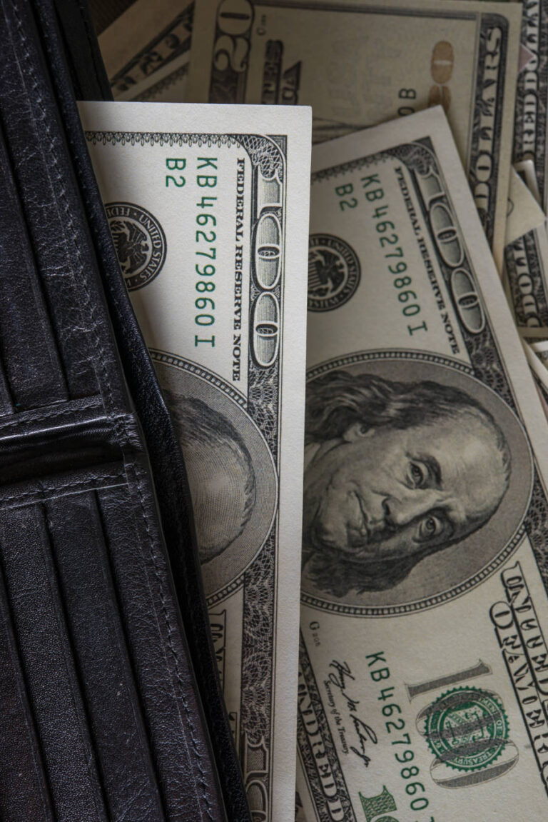 Billie dollar with wallet.
